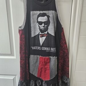 Black and Red Graphic Dress